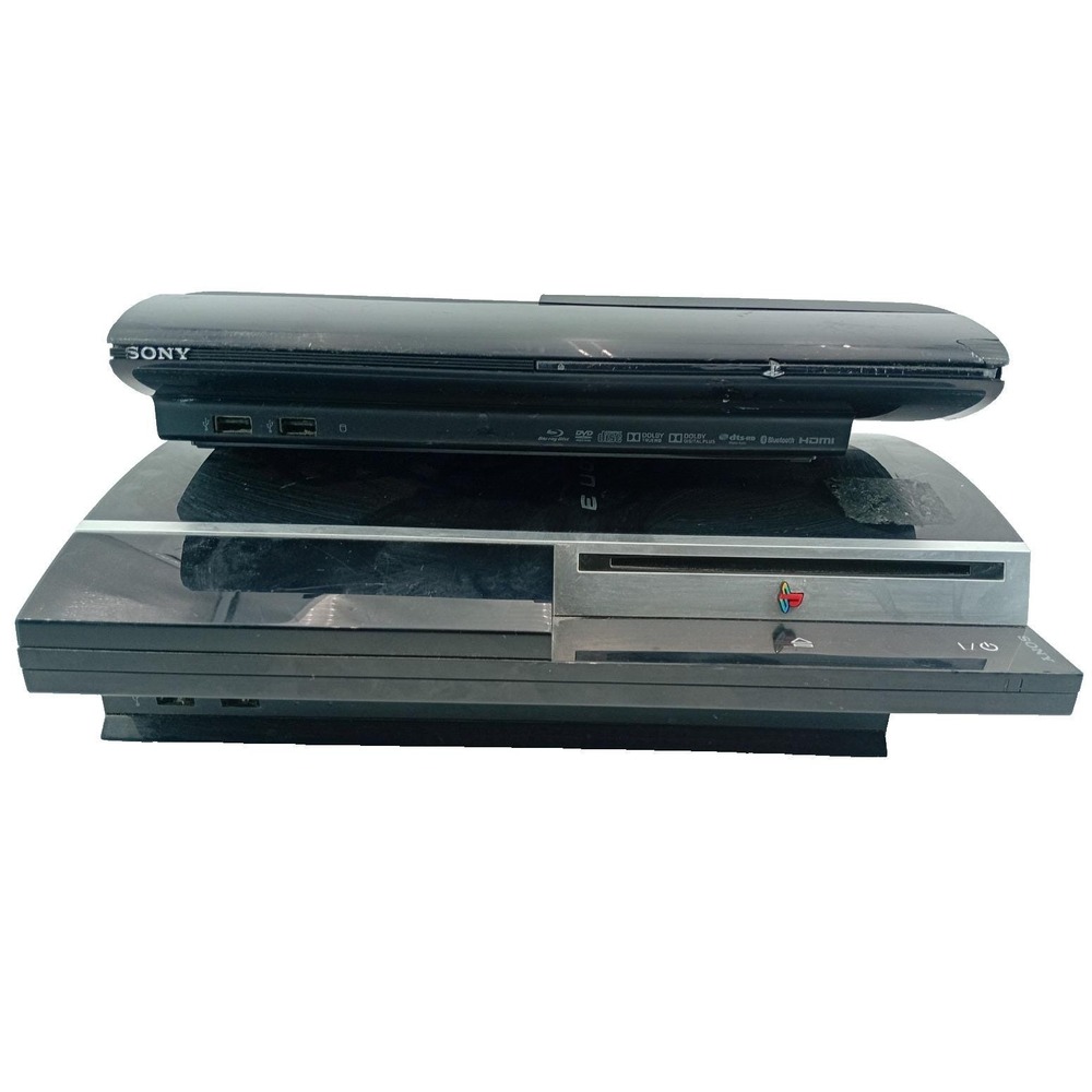 Lot of 2 Sony PlayStation 3 Consoles‎ | Slim & Fat PS3 | For Parts or Repair